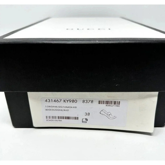 GUCCI Jordaan Tan GG Canvas Horsebit Loafer Size 38 EU SIZE US 8 - Picture 10 of 11